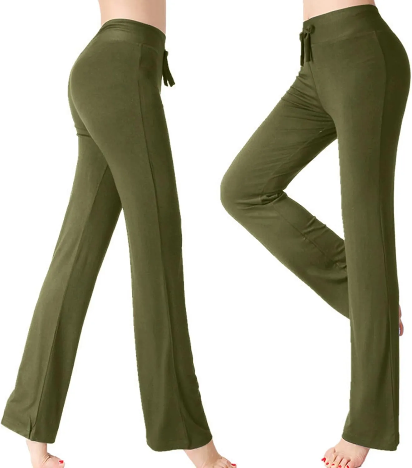 Yoga Pants Women Drawstring Elastic High Waist Wide Leg Modal Pants Comfy Casual Loungewear Pajama Pants