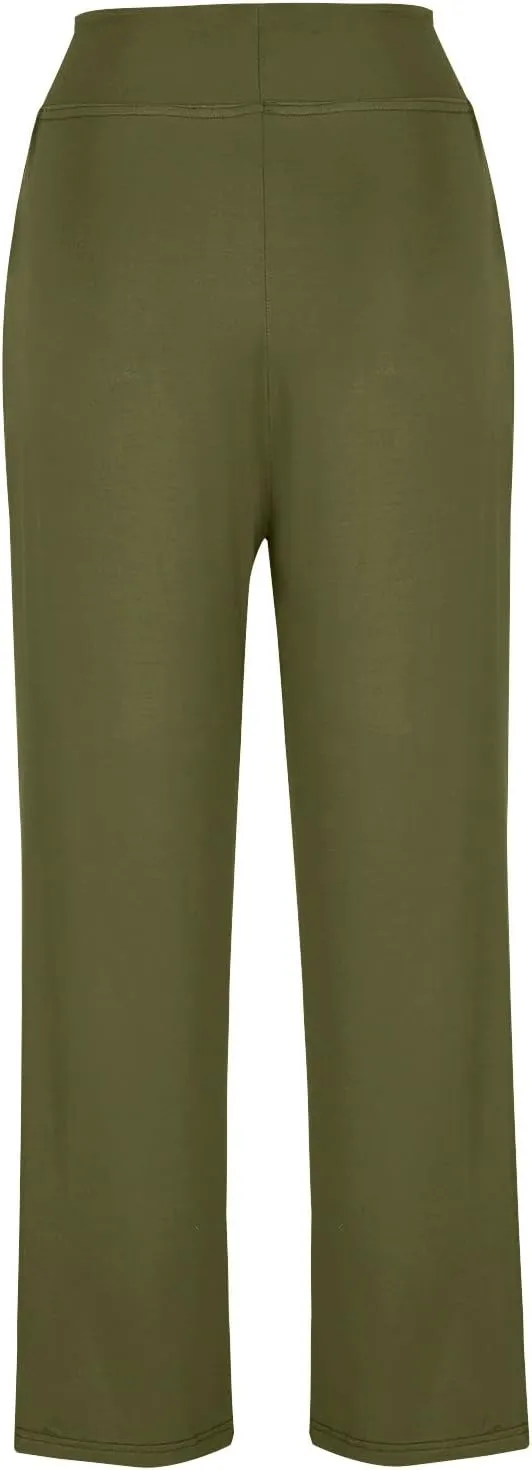 Yoga Pants Women Drawstring Elastic High Waist Wide Leg Modal Pants Comfy Casual Loungewear Pajama Pants